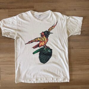 Vintage Y2K System Of A Down Bird Holding A Grenade White Shirt Size Medium Rock